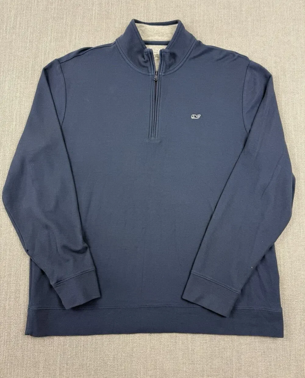Vineyard Vines 1/4 Zip Pullover XL Blue Pima Cotton Logo Sweater Men’s